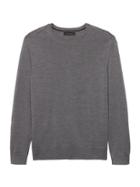 Banana Republic Mens Extra-fine Italian Merino Wool Crew-neck Sweater Harbor Gray Size Xs