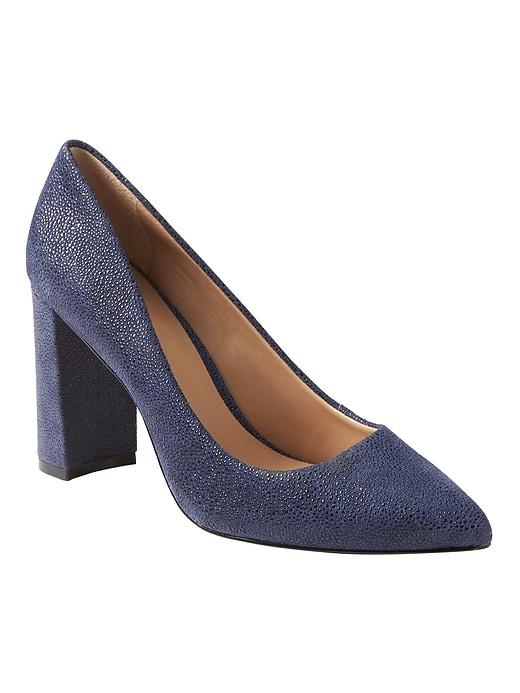 Banana Republic Womens Madison 12-hour Block-heel Pump Navy Size 7 1/2