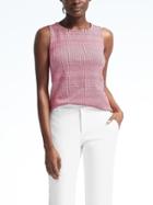Banana Republic Jacquard Knit Button Back Top - Pink Blossom