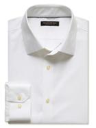 Banana Republic Mens Camden Fit Non Iron Square Weave Shirt Size L Tall - White