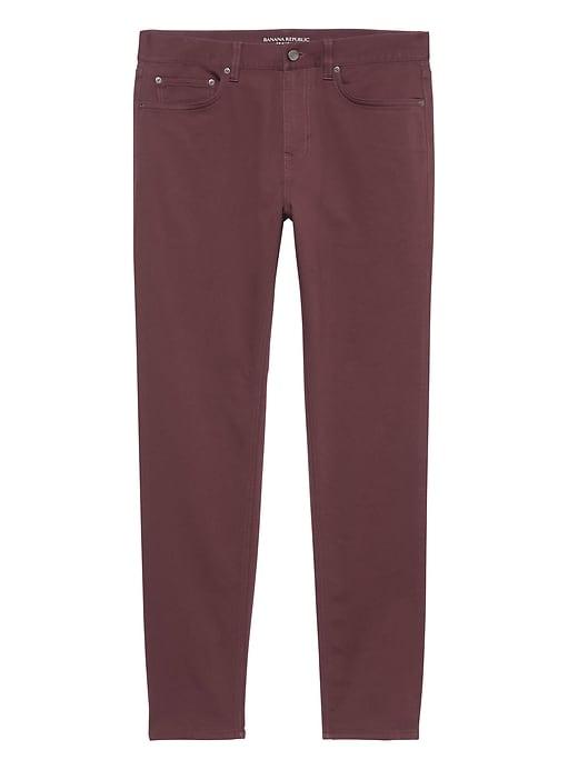 Banana Republic Mens Athletic Tapered Traveler Pant Blackberry Wine Size 32w
