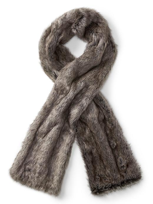 Banana Republic Womens Faux Fur Scarf Mink Gray Size One Size