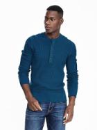 Banana Republic Mens Texture Henley Pullover Size L Tall - True Tulum