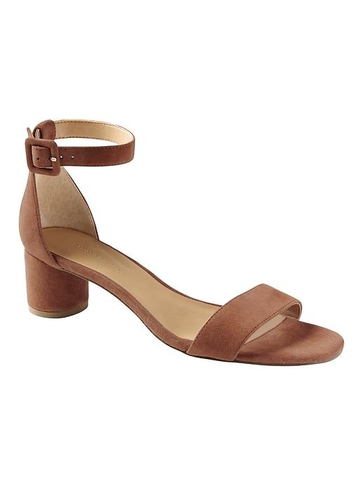 Banana Republic Womens Bare Low Block-heel Sandal Nutmeg Size 11