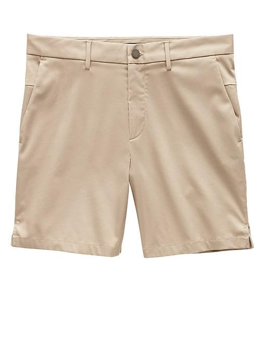 Banana Republic Mens 7 Core Temp Aiden Slim Short Camp Khaki Size 31w