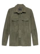Banana Republic Womens Suede Shirt Jacket Olive Size S
