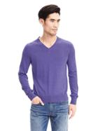 Banana Republic Mens Silk Cotton Cashmere Vee Sweater Pullover Size L Tall - Light Purple Heather
