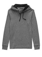 Banana Republic Mens Waffle-knit Cotton-modal T-shirt Hoodie Gray Texture Size S