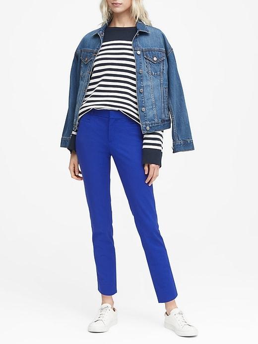 Banana Republic Womens Sloan Skinny-fit Solid Ankle Pant Dreamy Royal Size 0
