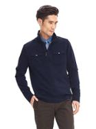 Banana Republic Mens Chest Pocket Half Zip Size S - Preppy Navy