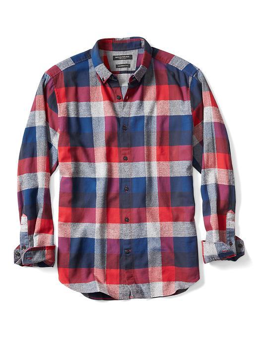 Banana Republic Mens Camden Fit Buffalo Check Shirt - Red