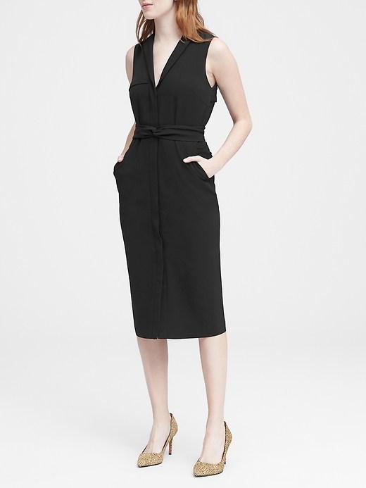 Banana Republic Womens Trench Dress Black Size 20
