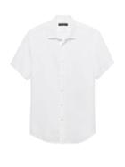 Banana Republic Mens Camden Standard-fit Linen Shirt White Size M