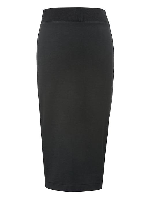 Banana Republic Womens Petite Ponte Midi Pencil Skirt Black Size M
