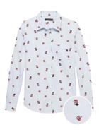 Banana Republic Petite Quinn Straight-fit Cherry Print Shirt