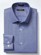 Banana Republic Mens Grant Fit Non Iron Stretch Solid Shirt - Blue Willow