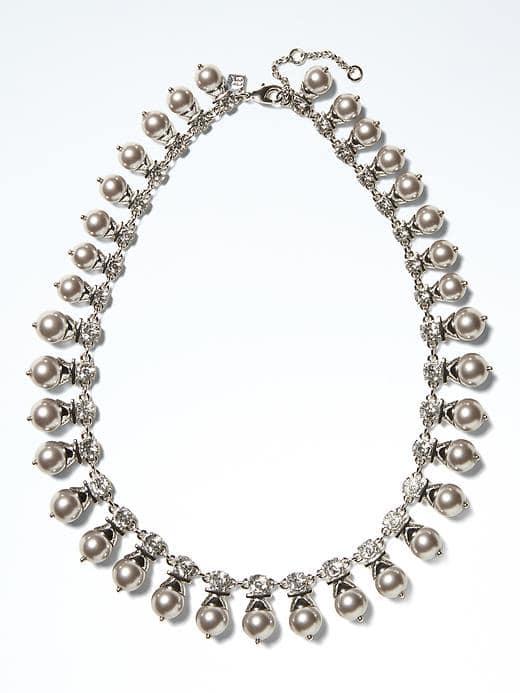 Banana Republic Pearl Heirloom All Around Necklace - Grey