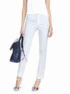 Banana Republic Womens Ryan Fit Pinstripe Slim Straight Pant Size 0 Regular - White/gray Stripe