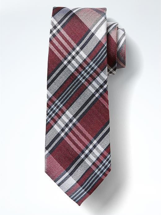 Banana Republic Vintage Plaid Silk Tie - Red