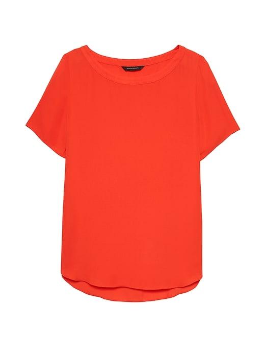 Banana Republic Womens High-low Hem Top Bright Red Size L
