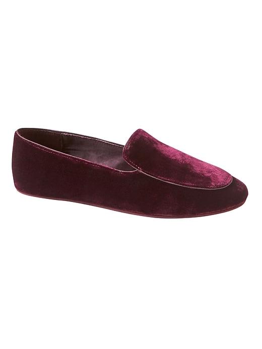 Banana Republic Womens Silk-blend Velvet Slipper Novel Burgundy Red Velvet Size 6