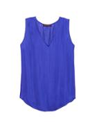 Banana Republic Womens Pleated Drapey Tank Royal Blue Size L