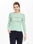 Banana Republic Womens Scallop Stripe Pullover Sweater Size L - Antarctic Blue