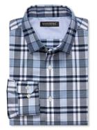 Banana Republic Mens Grant Fit Non Iron Multi Check Oxford Shirt Size L Tall - Blue