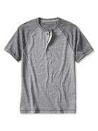Banana Republic Mens Vintage Short-sleeve Henley Dark Charcoal Size M