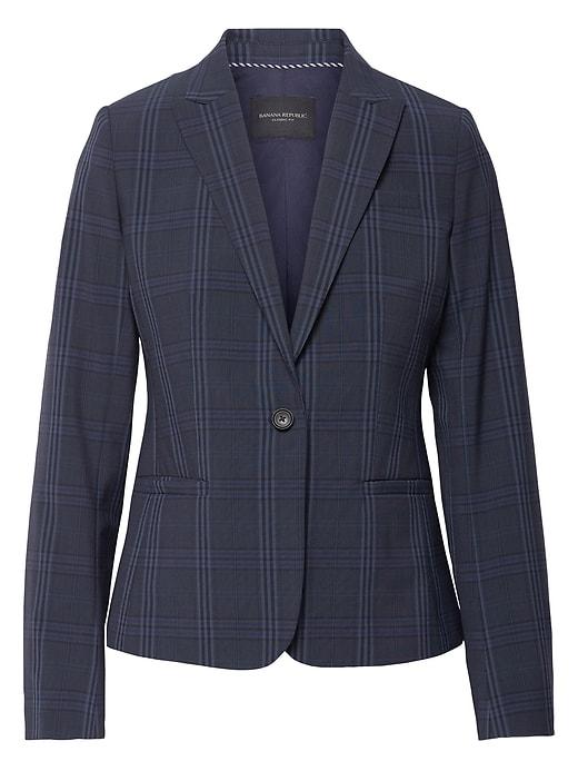 Banana Republic Womens Petite Classic-fit Machine-washable Italian Wool Blend Blazer Navy Size 6