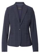 Banana Republic Womens Petite Classic-fit Machine-washable Italian Wool Blend Blazer Navy Size 6