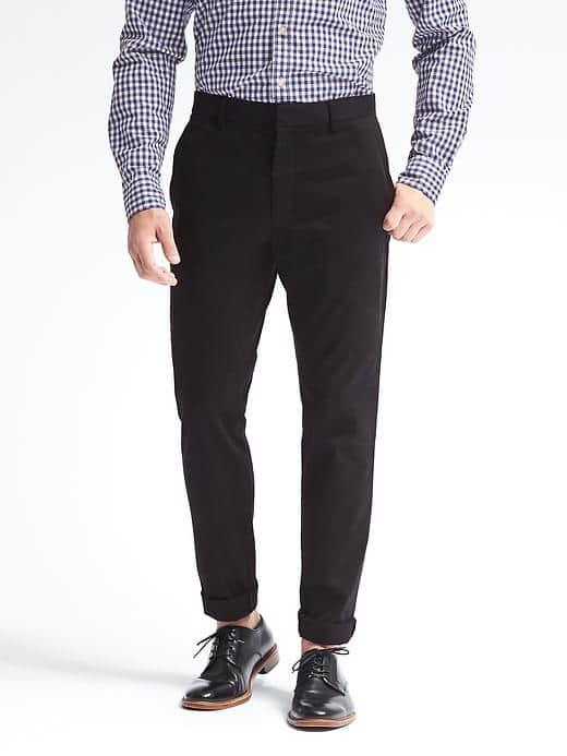 Banana Republic Mens Aiden Slim Chino - Black