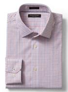 Banana Republic Mens Camden Fit Non Iron Mini Checkered Shirt - Red Multi