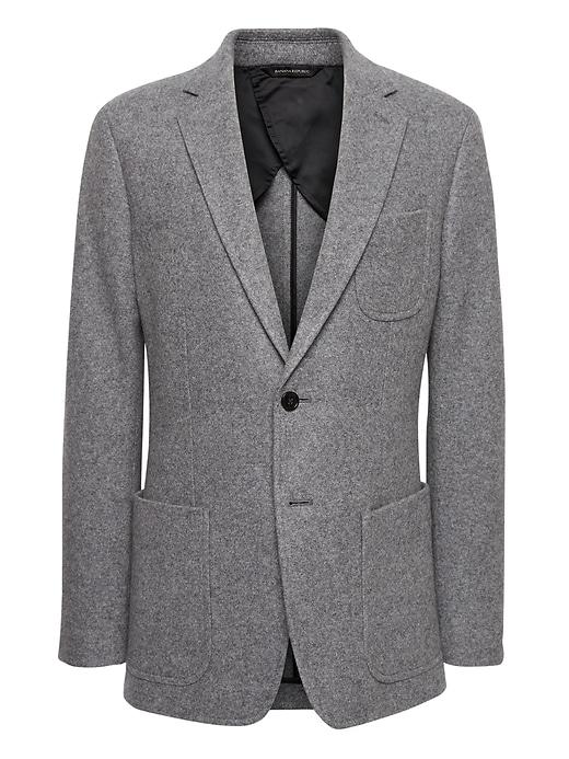 Banana Republic Mens Slim Italian Motion-stretch Blazer Chrome Gray Size 32