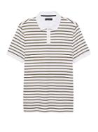 Banana Republic Mens Slim Luxury-touch Allover Stripe Polo Shirt Optic White Size Xl