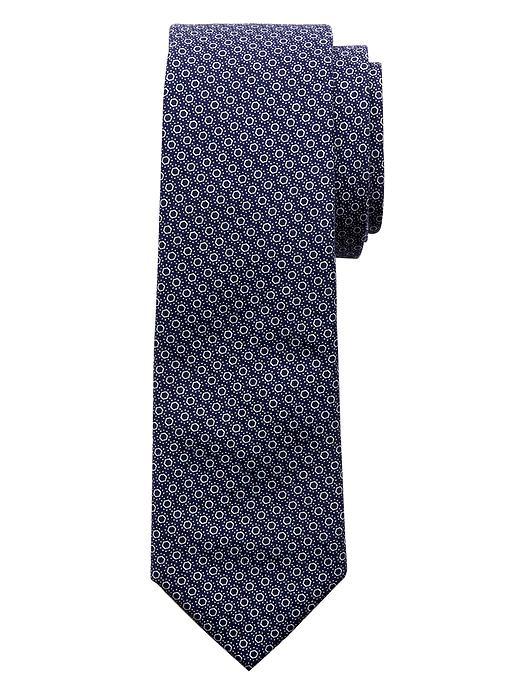 Banana Republic Mens Monogram Italian Geo Cotton Tie Size One Size - Navy