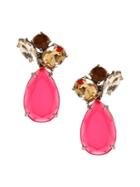 Banana Republic Womens Confetti Gem Drop Earring Pink Multi Size One Size