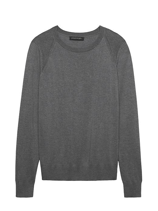 Banana Republic Womens Silk-cotton Crew-neck Sweater Heather Medium Gray Size M