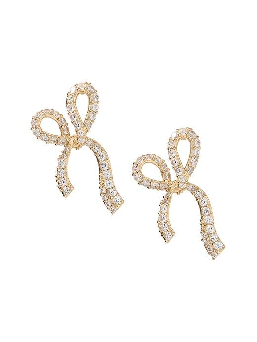 Banana Republic Womens Pave Bow Stud Earring Gold Size One Size