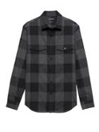 Banana Republic Mens Slim Flannel Shirt Jacket Gunmetal & Black Size S