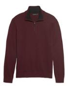 Banana Republic Mens Premium Cotton Cashmere Half-zip Sweater Wine Red Size L