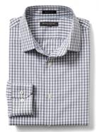 Banana Republic Mens Grant Fit Non Iron Gingham Shirt Size L - Moonless Night