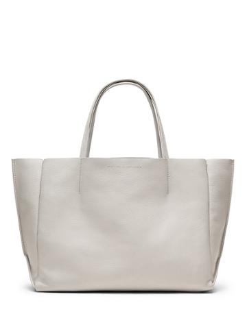 Banana Republic Womens Ampersand As Apostrophe   Soft Large Sideways Tote Light Gray Size One Size