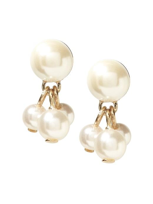 Banana Republic Womens Mesh Pearl Stud Earring Gold Size One Size