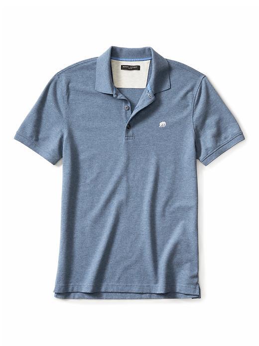 Banana Republic Mens Slim Signature Pique Polo Size L Tall - Gray Blue
