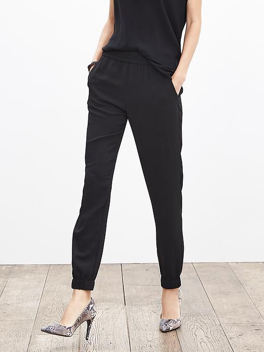 Banana Republic Womens Drapey Pant Size 10 Long - Black