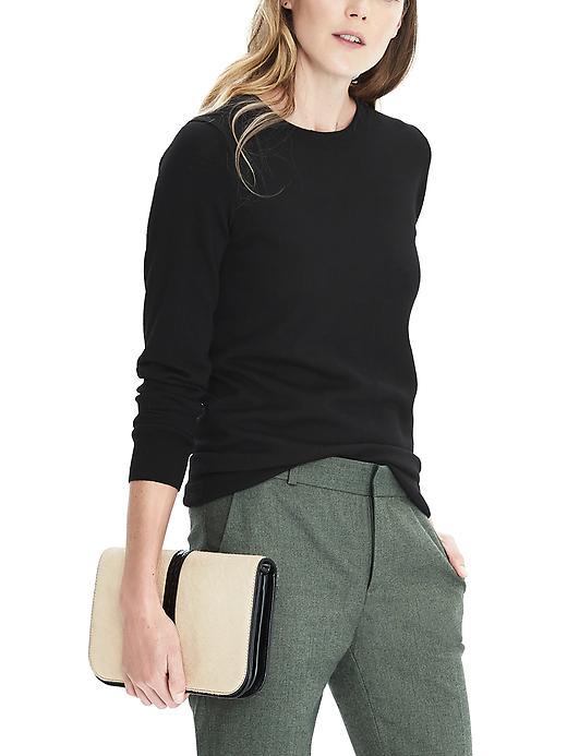 Banana Republic Womens Merino Crew Sweater - Black