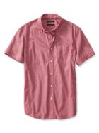 Banana Republic Slim Fit Custom 078 Wash Red Short Sleeve Shirt Size L - Light Red Rhine