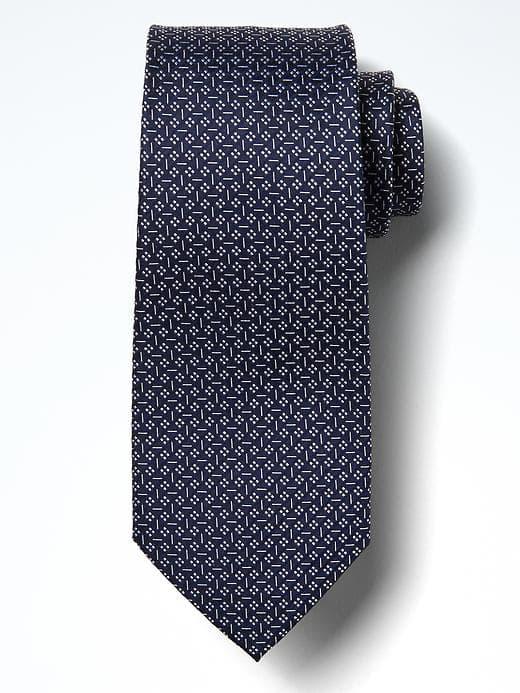Banana Republic Mens Mini Geo Nanotex Tie - Navy