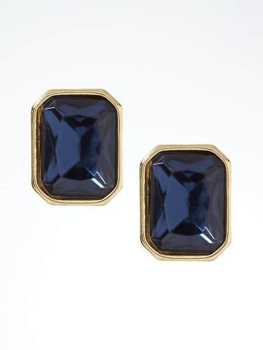 Banana Republic Womens Geo Sapphire Stud Earring - Sapphire Blue